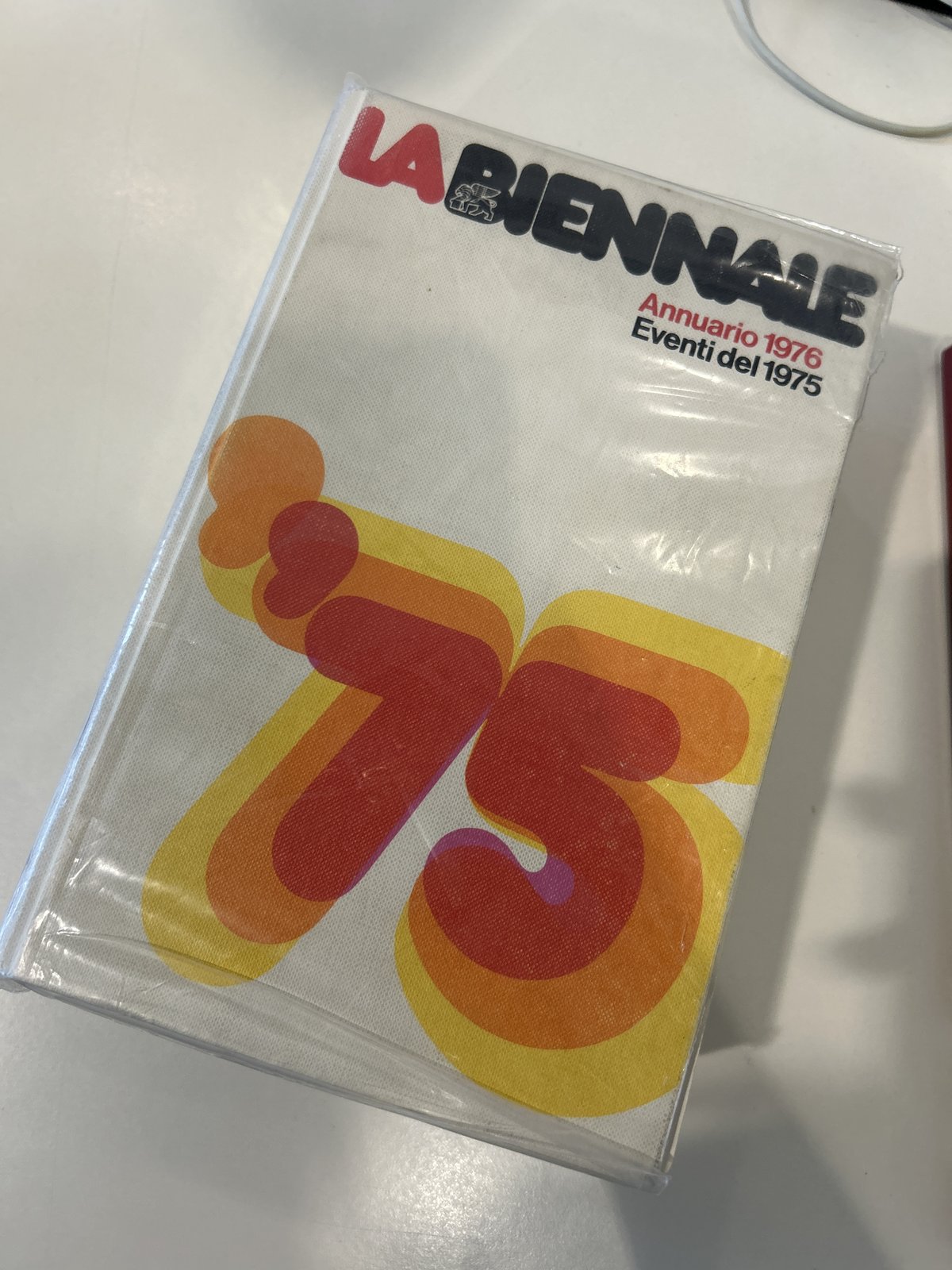 A 1976 Biennale annual yearbook found in the archives